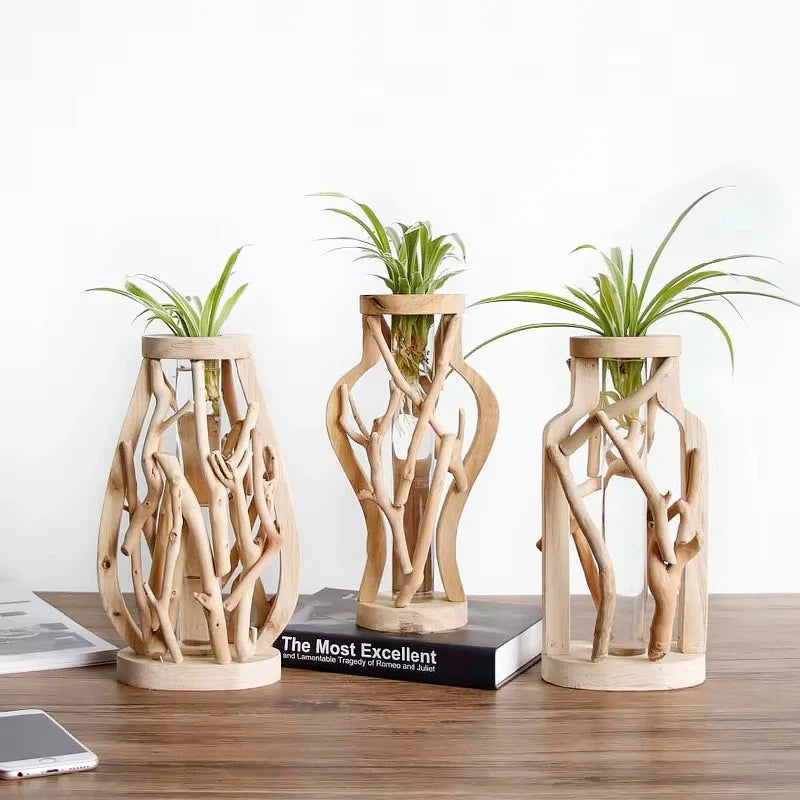 Vase | Bamboo & Wood Branch Design
