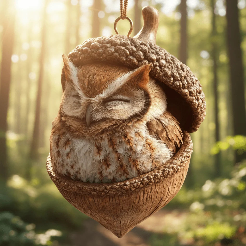 Christmas Tree Ornament | Acrylic Woodland Animal Acorn Design