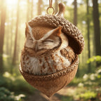 Christmas Tree Ornament | Acrylic Woodland Animal Acorn Design