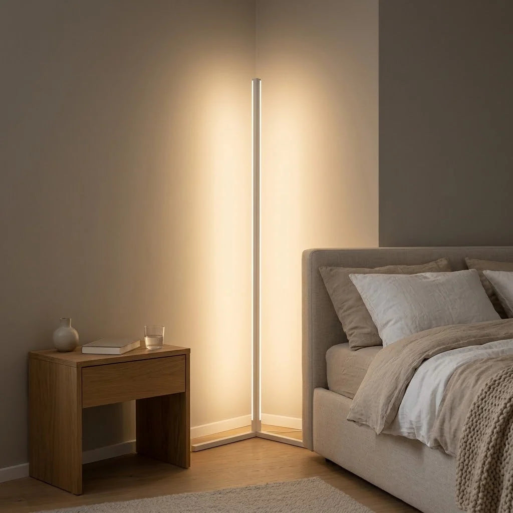 Corner Floor Lamp | Dimmable LED & Remote Control | 142 cm