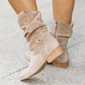 Ankle Boots | Suede Slouchy Shaft | Low Block Heel