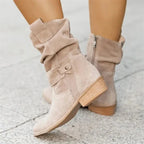 Ankle Boots | Suede Slouchy Shaft | Low Block Heel