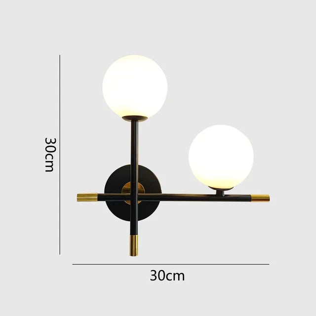 LED Wall Light | Round Glass Globe & Warm Illumination