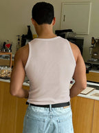 Tank Top | Slim Fit Ribbed | Sleeveless Round Neck