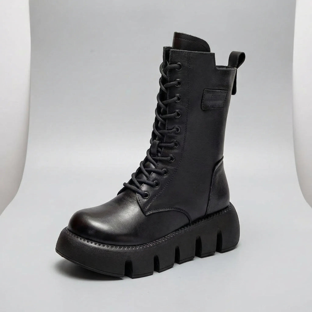 Combat Boots | Non-Slip Sole & Arch Support | Lace-Up Slip-On