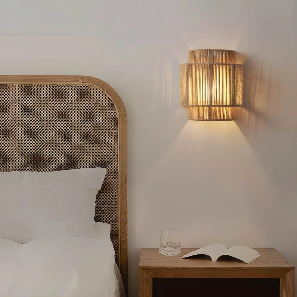 LED Wall Light | Handcrafted Rope & Warm Glow | Bulb Included