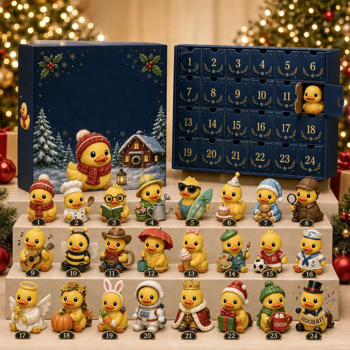 Advent Calendar | Acrylic Animal Design | 26 x 18 x 3 cm
