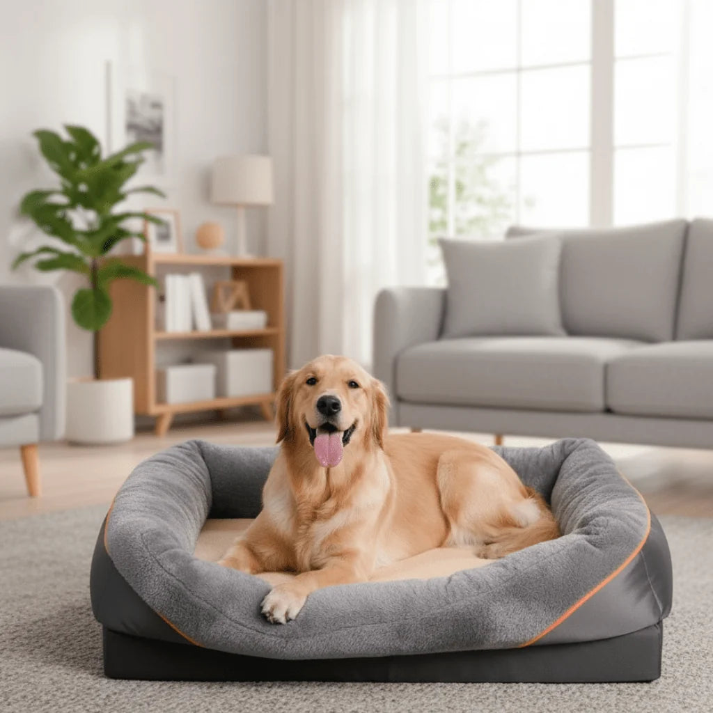 Dog Bed | Orthopedic Memory Foam | Machine-Washable Cover