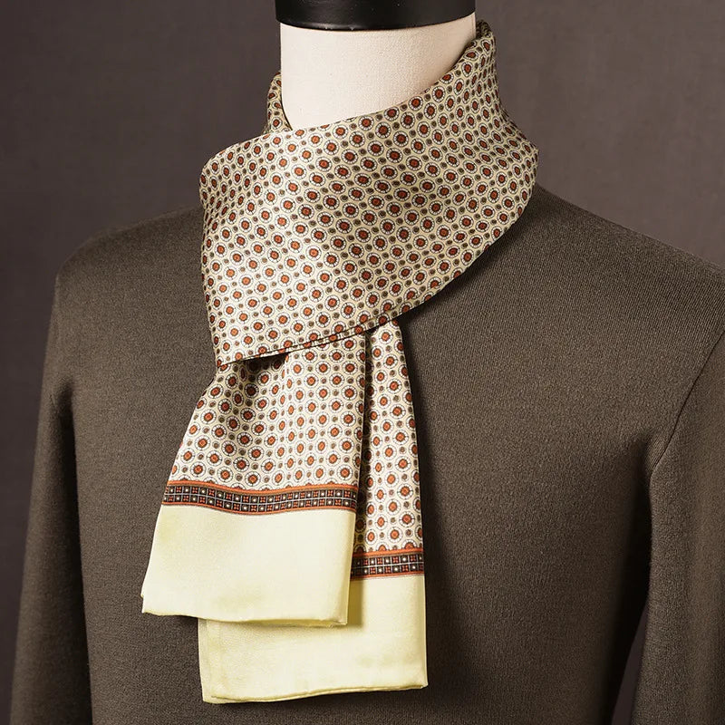 Silk Scarf | 100% Mulberry Silk Polka Dot Double-Layered | 160 x 25 cm