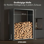 Firewood Rack | Weather-Resistant Galvanized Steel | Adjustable Feet