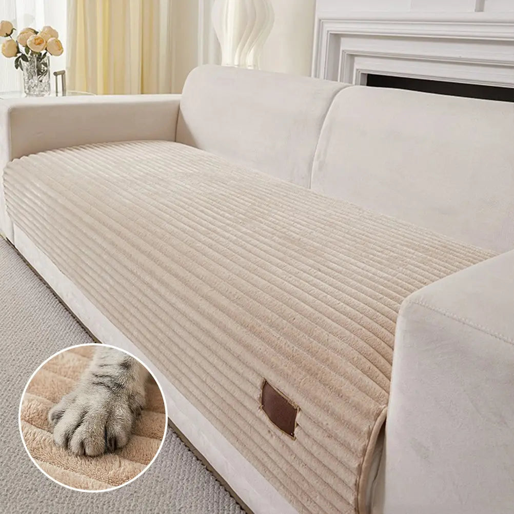 Sofa Cover | Plush Striped & Non-Slip | Machine Washable
