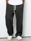 Men's Pants | Waffle-Knit Wide-Leg | Elastic Drawstring Waist