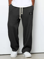 Men's Pants | Waffle-Knit Wide-Leg | Elastic Drawstring Waist