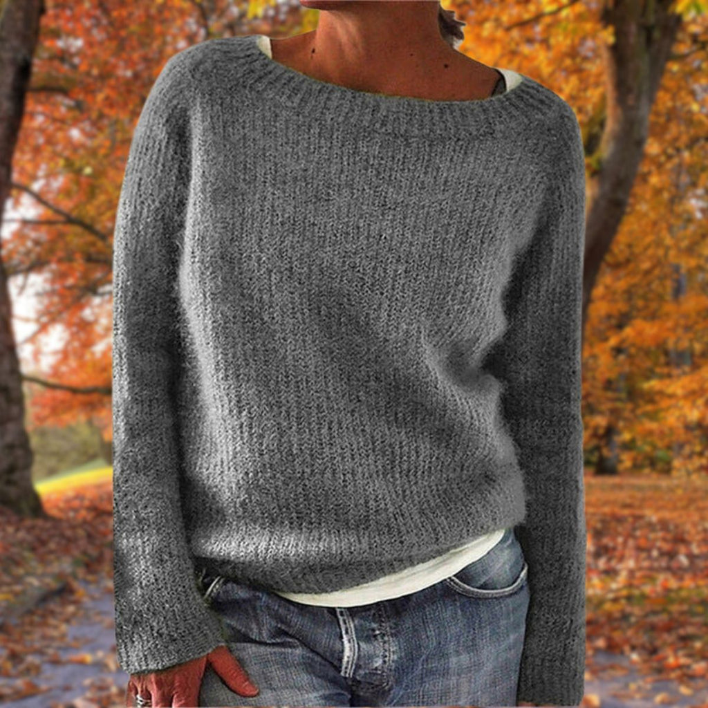 Sweater | Wool Knit Crew Neck | Loose Fit & Long Sleeves