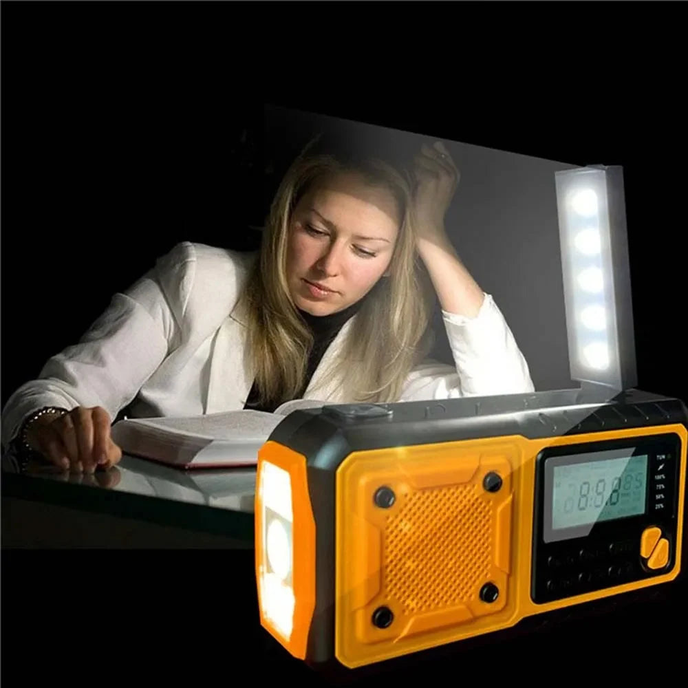 Emergency Radio | Solar & Hand Crank Powered | Weather Alerts & Phone Charging