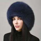Women's Winter Hat | Natural Fox Fur & Integrated Earmuffs | One Size Fits Most