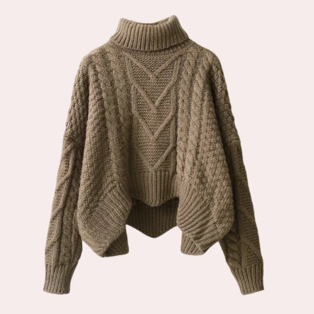 Turtleneck Sweater | Soft Cotton Knit | One Size