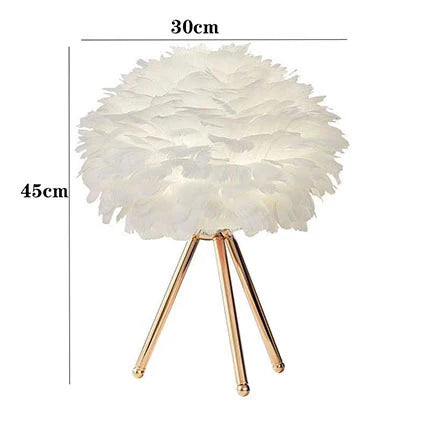 Table Lamp | Feather Design & Soft Diffused Glow
