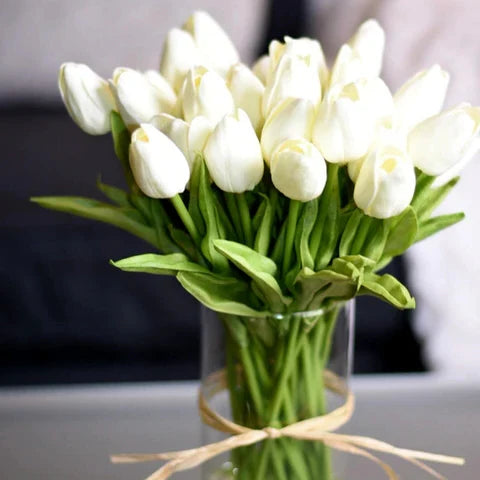 Artificial Tulip Stems | Realistic Silk-Like Blooms | Set of 10