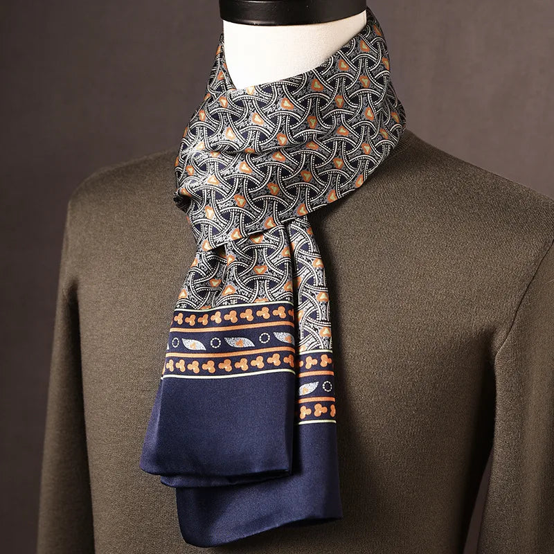 Silk Scarf | 100% Mulberry Silk Polka Dot Double-Layered | 160 x 25 cm