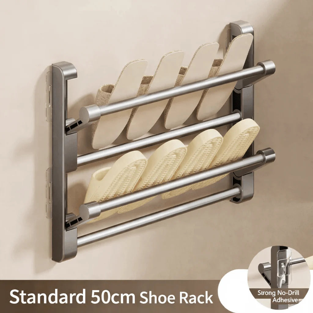 Shoe Rack | Wall-Mounted & Integrated Drainage | Mounting Hardware Included