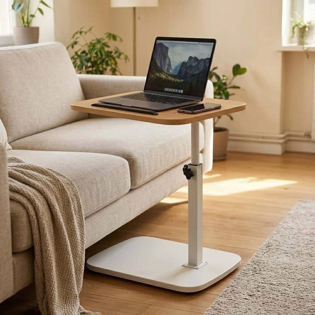 C-Shaped Laptop Table | Height-Adjustable & 360° Swivel | Tilting Tabletop