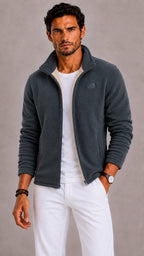 Men's Fleece Jacket | Full-Zip & Stand-Up Collar | Regular Fit