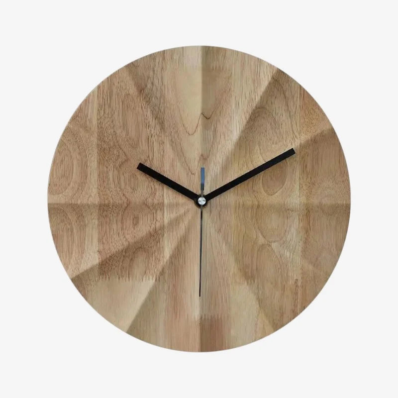 Round Wall Clock | Silent Movement & Khaki Wood Frame