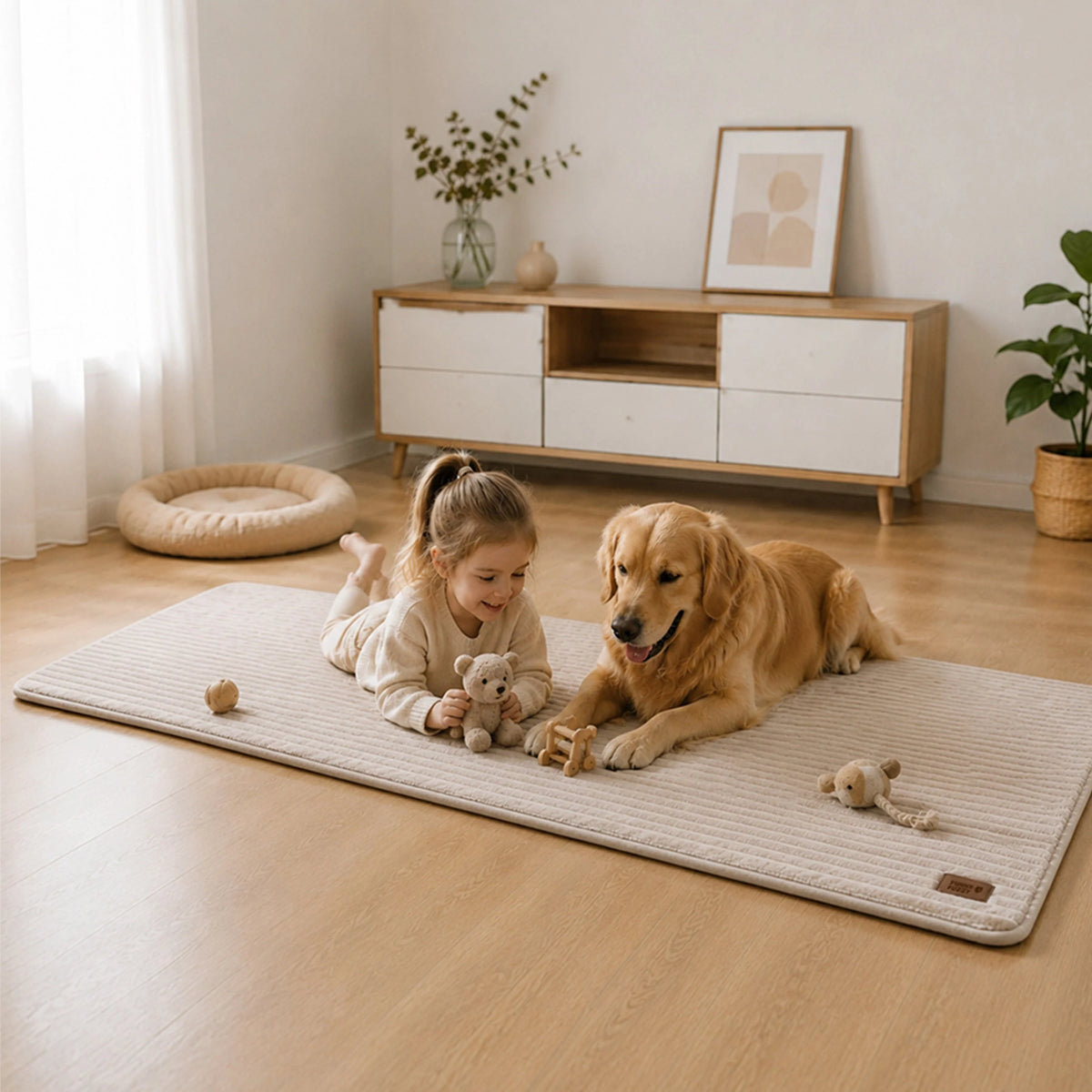 Sofa Cover | Plush Striped & Non-Slip | Machine Washable