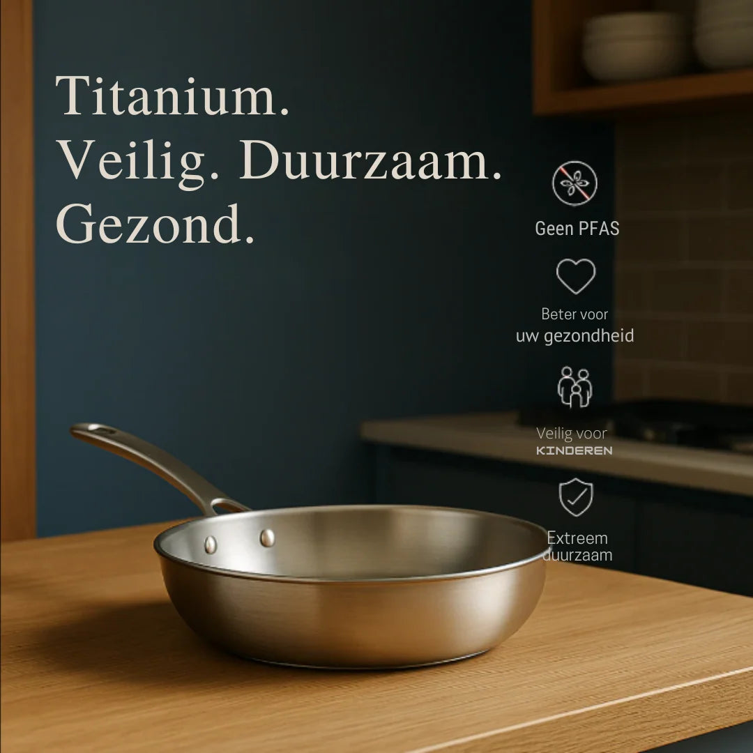 Titanium Frying Pan | Hammered Finish & Non-Toxic | Induction Compatible