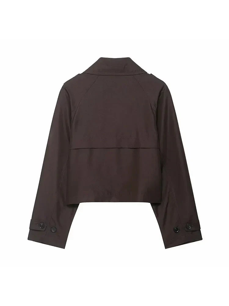 Trench Coat | Double-Breasted & Cropped | Functional Pockets
