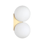 Wall Lamp | Gilded Finish & Two Glass Globes | 180° Rotatable Arm