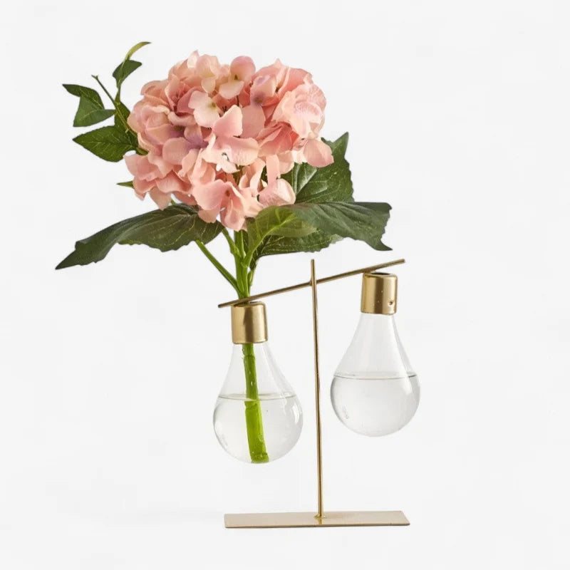 Propagation Vase | Glass & Metal Frame | 20 x 10 cm