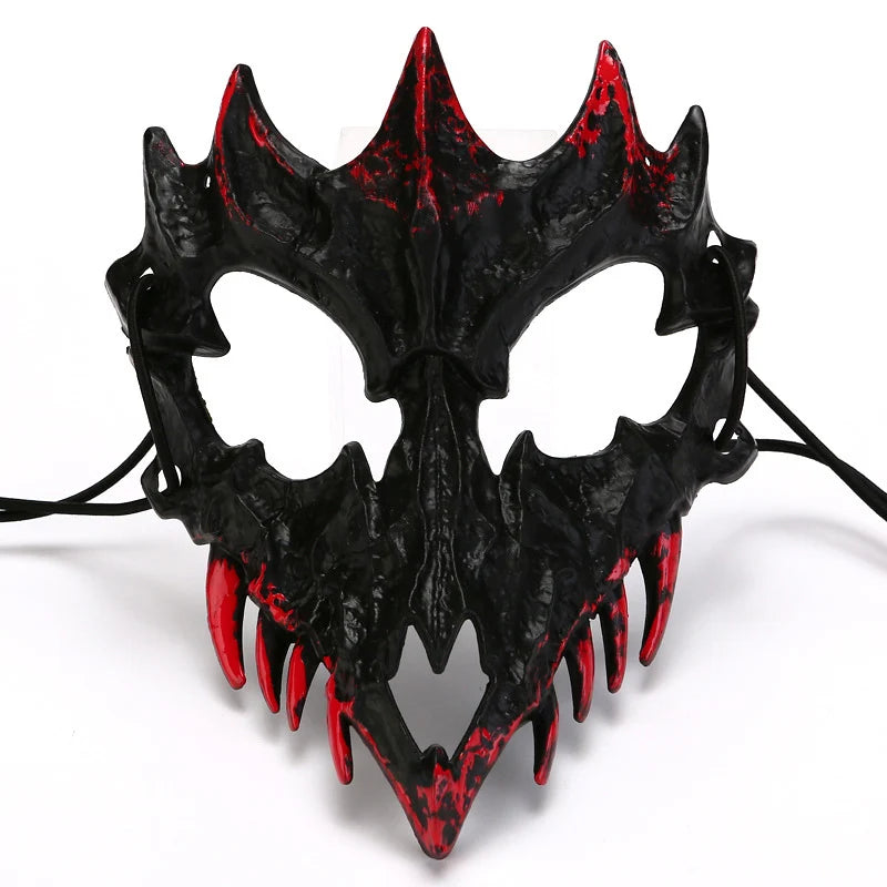 Half-Face Costume Mask | Sculpted Fangs & Adjustable Strap