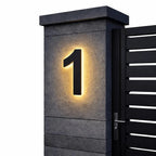 House Number Sign | LED Backlit & IP68 Waterproof | Stainless Steel & Acrylic
