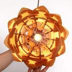 Pendant Lamp | Handcrafted Pine Wood Veneer & Dimmable LED Compatible | Diameter 38/45/68 cm