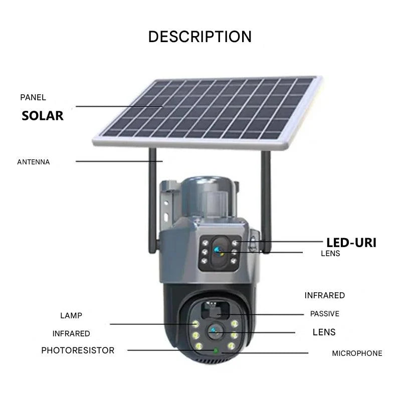 Security Camera | Wireless 4K Ultra HD | Solar-Powered & 360° Rotation