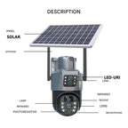 Security Camera | Wireless 4K Ultra HD | Solar-Powered & 360° Rotation