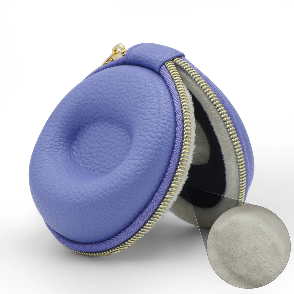Watch Travel Case | Pebbled Leather & Velvet Lining | Compact Hard-Shell Design