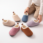 Kids' Slippers | Plush-Lined & Flexible Non-Slip Sole | Cotton Exterior