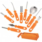 Pumpkin Carving Tool Set | Stainless Steel Blades & Non-Slip Grip | Storage Bag