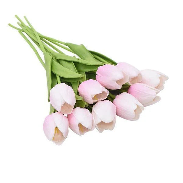Artificial Tulip Stems | Realistic Silk-Like Blooms | Set of 10