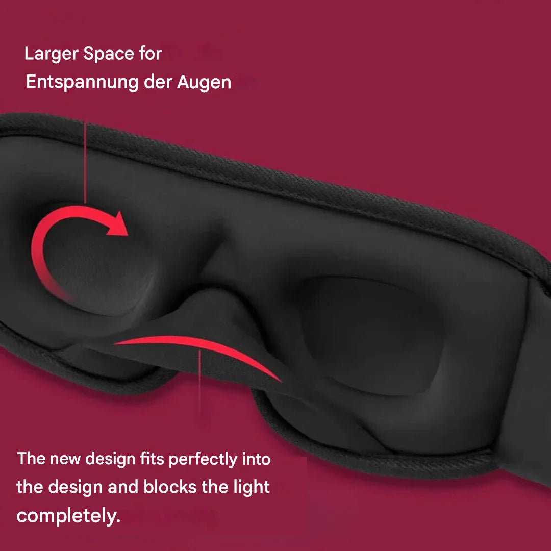 Sleep Mask | 3D Contoured Light-Reducing | Adjustable Breathable Fit