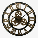 Wall Clock | Digital Display & Gear-Accented Bamboo | 30/40 cm