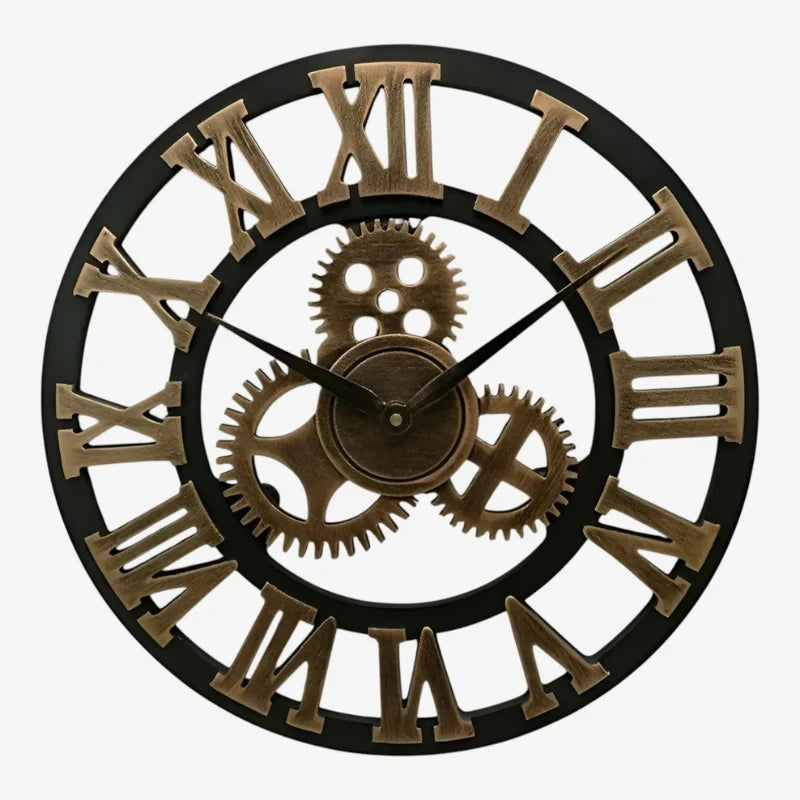Wall Clock | Digital Display & Gear-Accented Bamboo | 30/40 cm