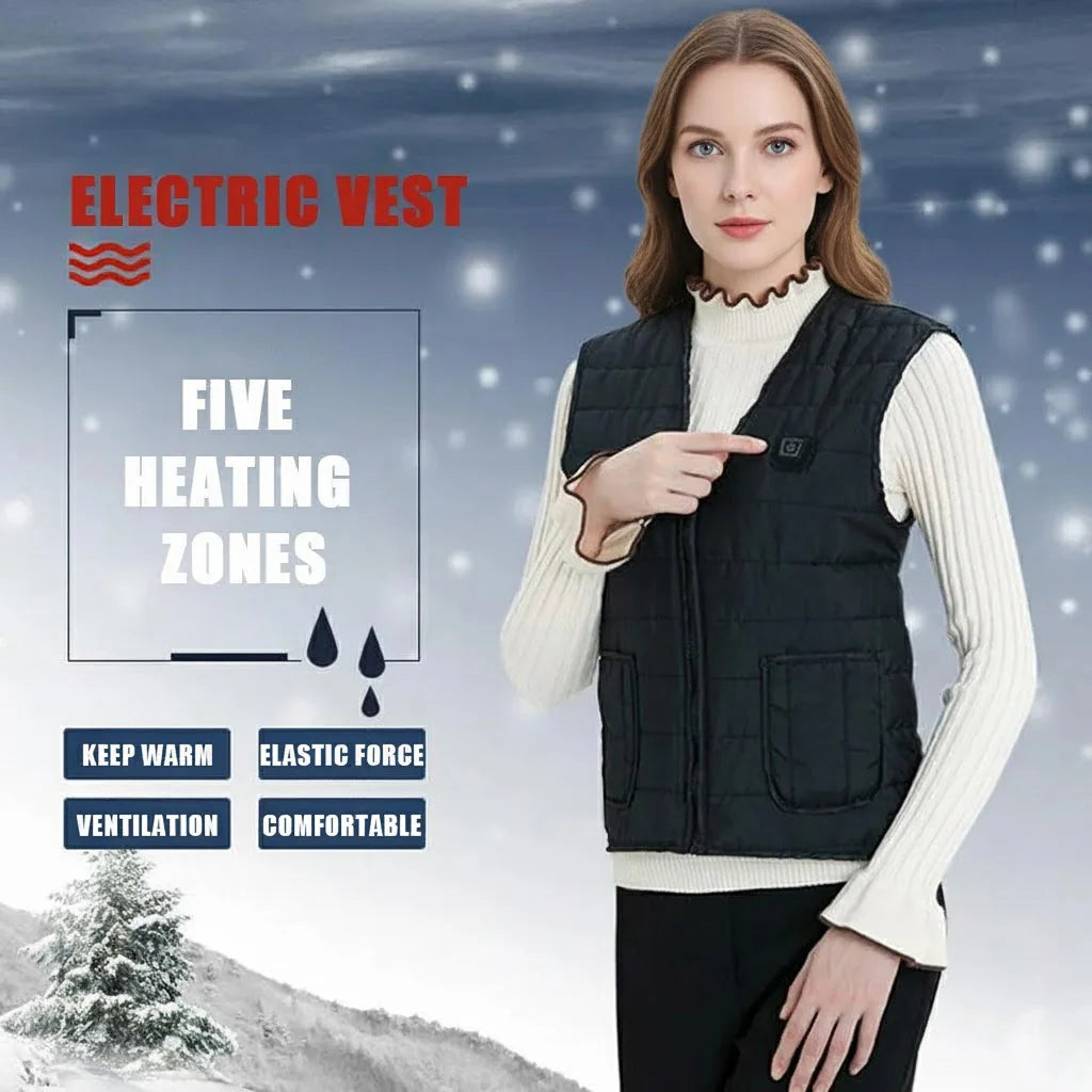 Heated Vest | 9-Zone Heating & Dual Controls | USB Power Bank Compatible