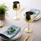 Wine Glasses | Gold Stainless Steel & Shatterproof