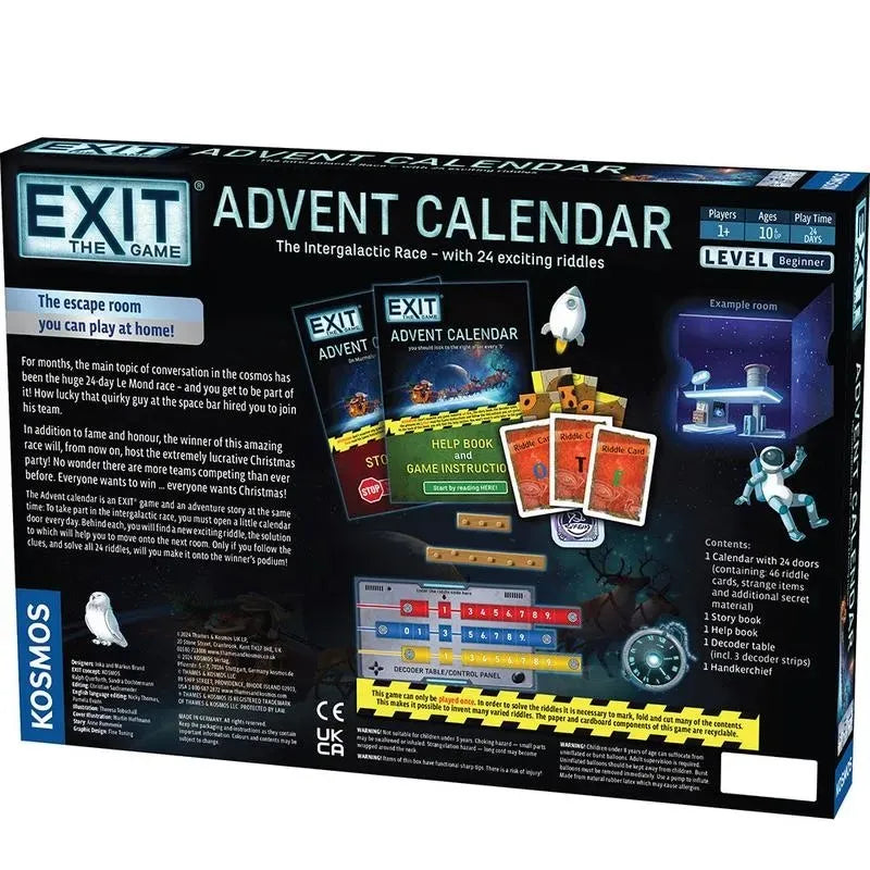 Escape Room Advent Calendar | Screen-Free Space Puzzle Game | 24 Days
