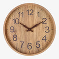 Wall Clock | Round Digital Display & Brown Finish | 30.5 cm