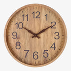 Wall Clock | Round Digital Display & Brown Finish | 30.5 cm